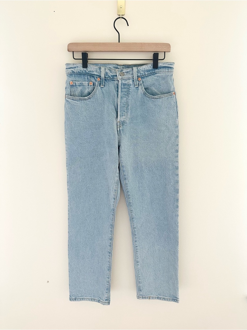 Levi’s 501 Original Jeans W28 L26 Light Wash High Rise Straight Leg Denim